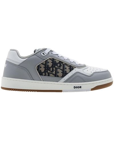 Dior Oblique Leather Sneakers - Gray