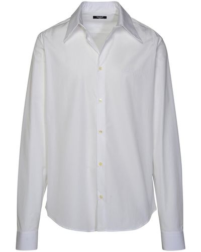 Balmain White Cotton Shirt - Gris