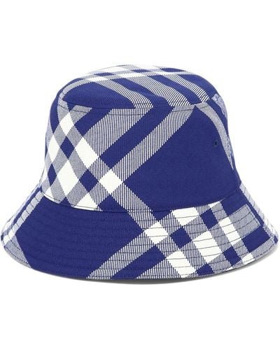 Burberry Check Emmer Hoed - Blauw