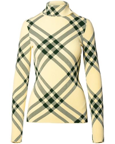 Burberry Viscose Blend Turtleneck Sweater - Metallic