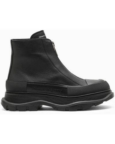 Alexander McQueen Alexander Mc Queen Black Zip Tread Slick Boot - Zwart