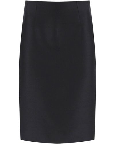 Versace Grain De Poudre Pencil Skirt - Zwart