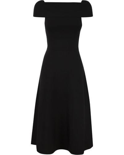 Fabiana Filippi Vestido de Midi con escote recto - Negro