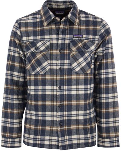 Patagonia Medium Weight Organic Cotton Insulated Flannel Shirt Fjord - Gray