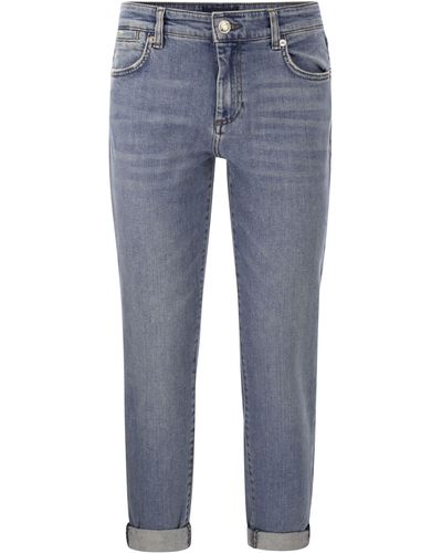 Sportmax Denim de cigarrillo de cintura baja Luchino Luchino - Azul