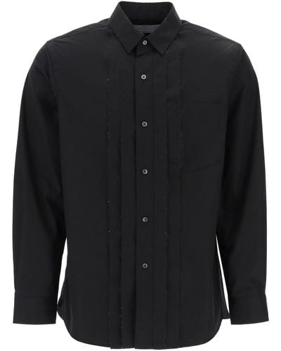 Sacai Gelaagd Popine Effect Shirt Met - Zwart