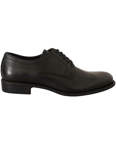 Dolce & Gabbana Zapatos derby formales para hombre con cordones de cuero negro