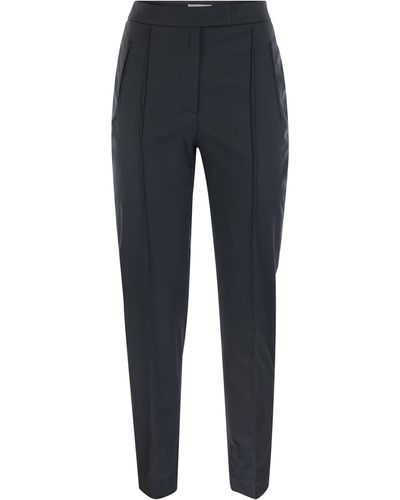 PT Torino Frida Cotton And Silk Pants With Pleat - Blue