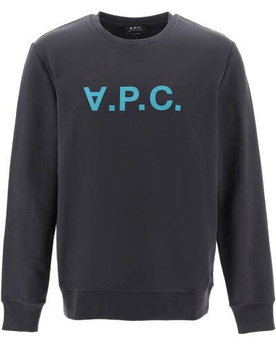 A.P.C. V.P.C. Sweat-shirt de logo Flock - Gris