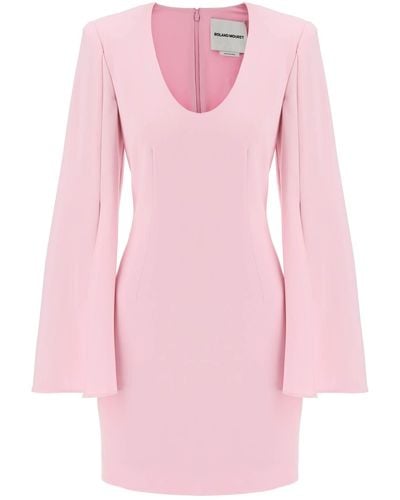 Roland Mouret "Mini -Kleid mit Cape -Ärmeln" - Pink