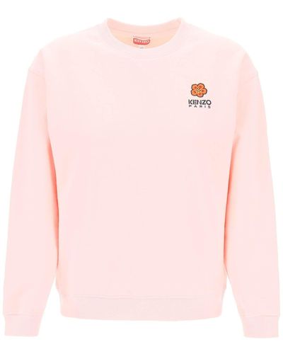 KENZO Felpa Girocollo Con Ricamo - Rosa