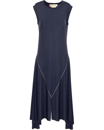 Marni Viscose Jersey -jurk - Blauw