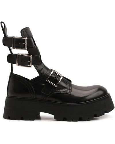 Alexander McQueen Rave Leather Boots - Black