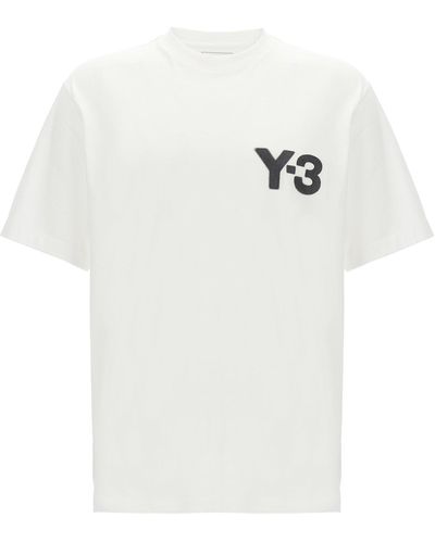 Y-3 Logo Druck T -Shirt - Weiß