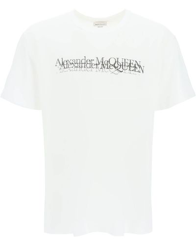 Alexander McQueen McQueen Logo Stempel T -Shirt - Weiß
