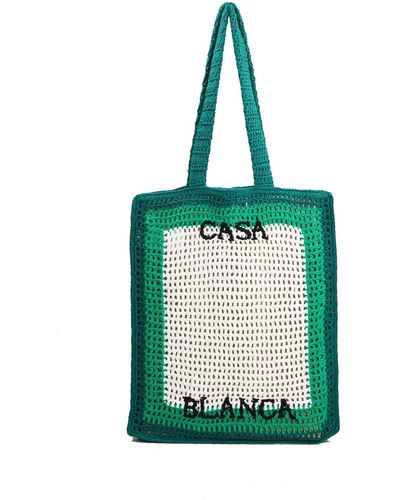 Casablancabrand Bolsa de bolsas de crochet de algodón del logotipo de - Verde