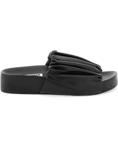 Jil Sander Nappa Leather Slides - Negro