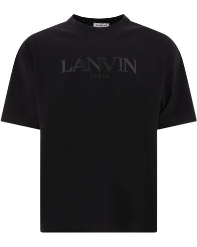 Lanvin Camiseta de con logotipo bordado - Negro