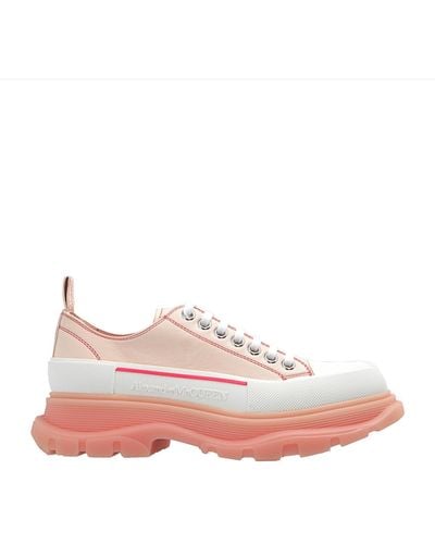 Alexander McQueen Tread Slik Leather Sneakers - Pink
