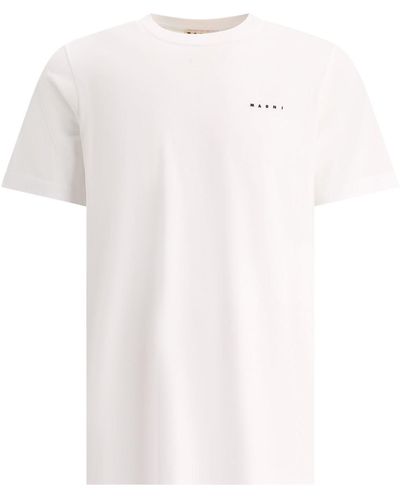 Marni T -Shirt mit gesticktem Logo - Weiß