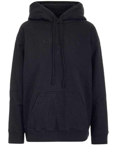 Maison Margiela Logo Hooded Sweatshirt - Blue