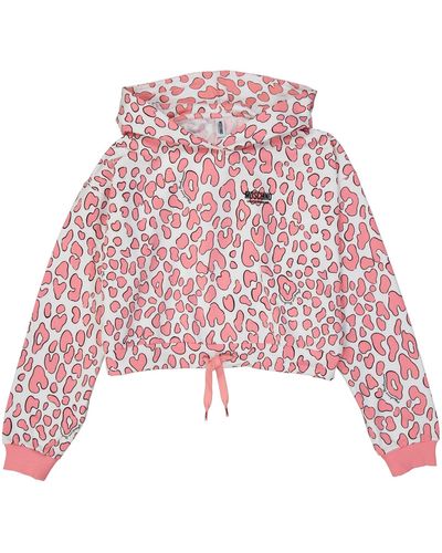 Moschino Moschino Ondergoed Ondergoed Print Bijgesneden Hoodie - Rood