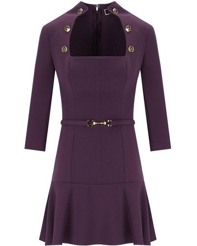 Elisabetta Franchi Dress With Buttons - Purple