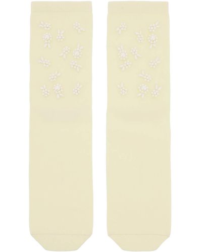Simone Rocha Crystals Socken - Blanc
