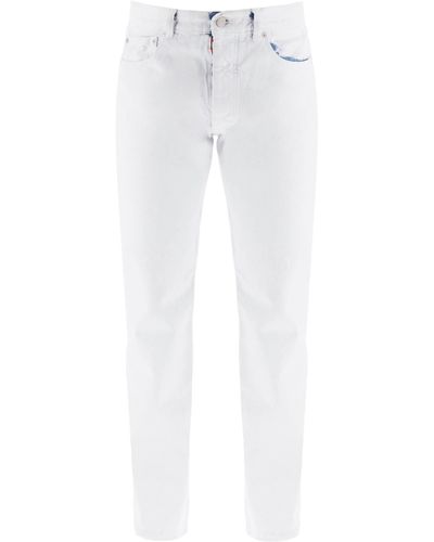 Maison Margiela Jeans en denim revêtu - Blanc