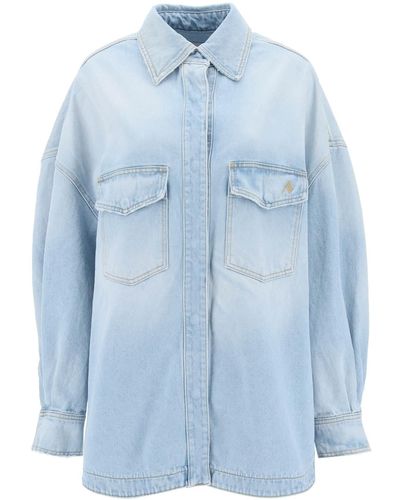 The Attico Der Übergroße Denim -overshirt In Attico - Blauw