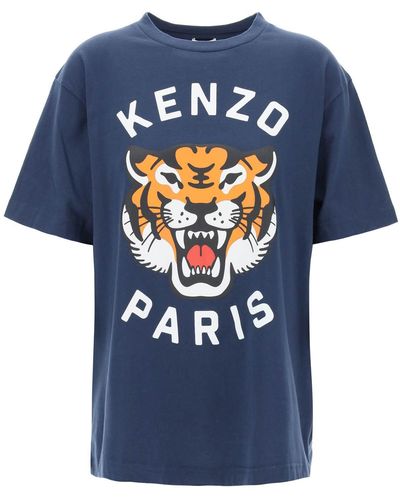 KENZO Lucky Tiger Crew Neck T -shirt - Blauw