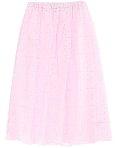 Ganni Broderie Anglaise Rock - Pink