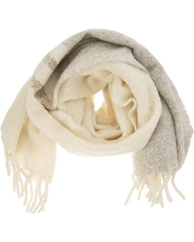 Peserico Alpaca mélange foulard avec des paillettes - Blanc