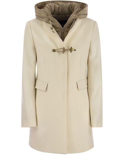 Fay Toggle Hooded Coat - Naturel