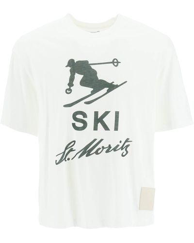 Bally 'Ski St. Moritz' Print T -Shirt - Weiß