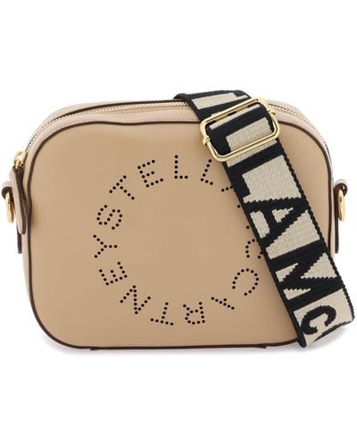 Stella McCartney Camera bag con logo Stella traforato - Neutro