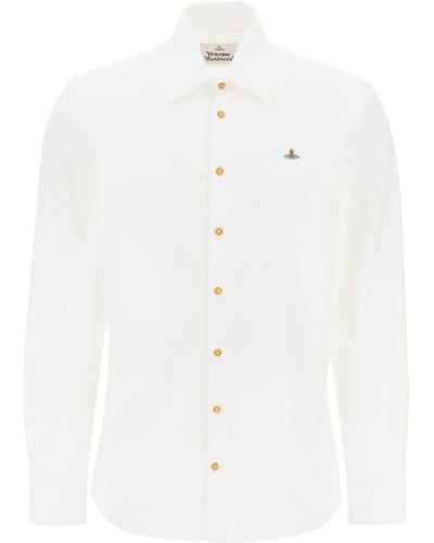 Vivienne Westwood Ghost Shirt With Orb Embroidery - White