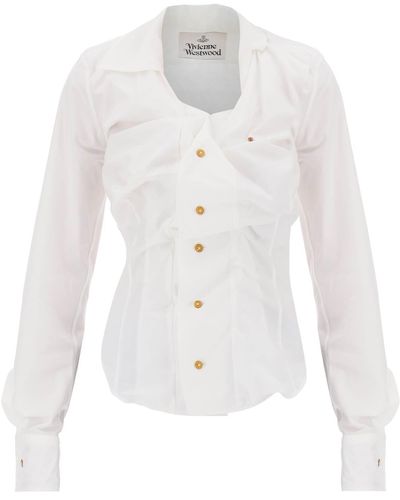 Vivienne Westwood Poplin Borrachen Camisa - Blanco