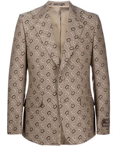 Gucci Coton et veste en laine - Marron