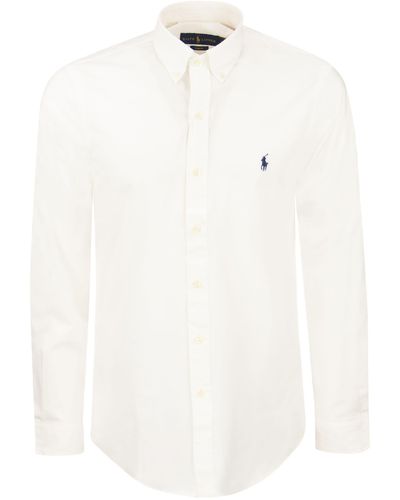 Polo Ralph Lauren Stretch Poplin Shirt - Bianco
