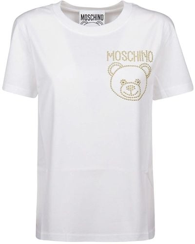 Moschino Couture Cotton Logo T Shirt - Blanco