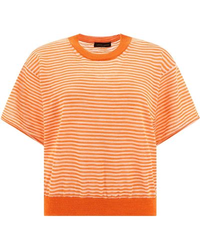 Roberto Collina Gestreifter Pullover - Orange