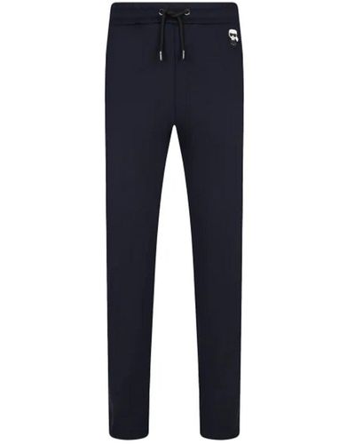 Karl Lagerfeld Cotton Logo Sweatpants - Blue