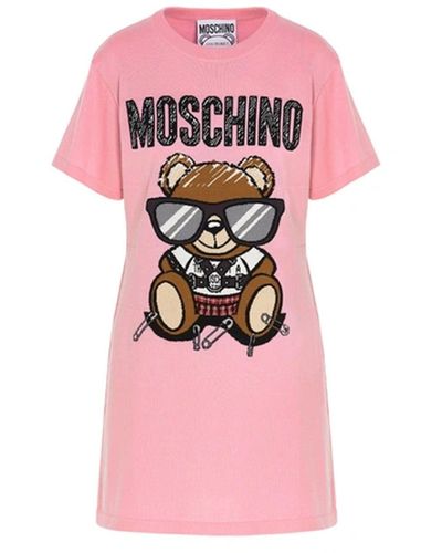 Moschino Vestido de oso de peluche de costura de alta costura moschino - Rosa