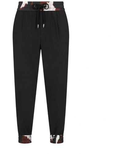 Dolce & Gabbana Pantalones Estampados De Lana - Negro