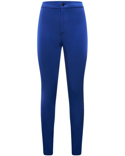 Saint Laurent De la cintura alta pantalones flacos - Azul