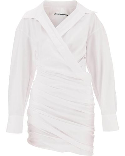 Alexander Wang Drapierte Mini -Hemdkleid - Blanc