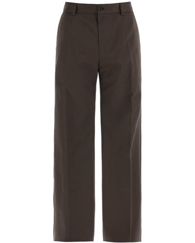 Dolce & Gabbana Tailored Cotton Pants For - Gray