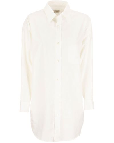 Etro Baumwollhemd mit Pegasus - Weiß