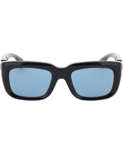 Alexander McQueen Schwimmender Schädel Sonnenbrille - Blau